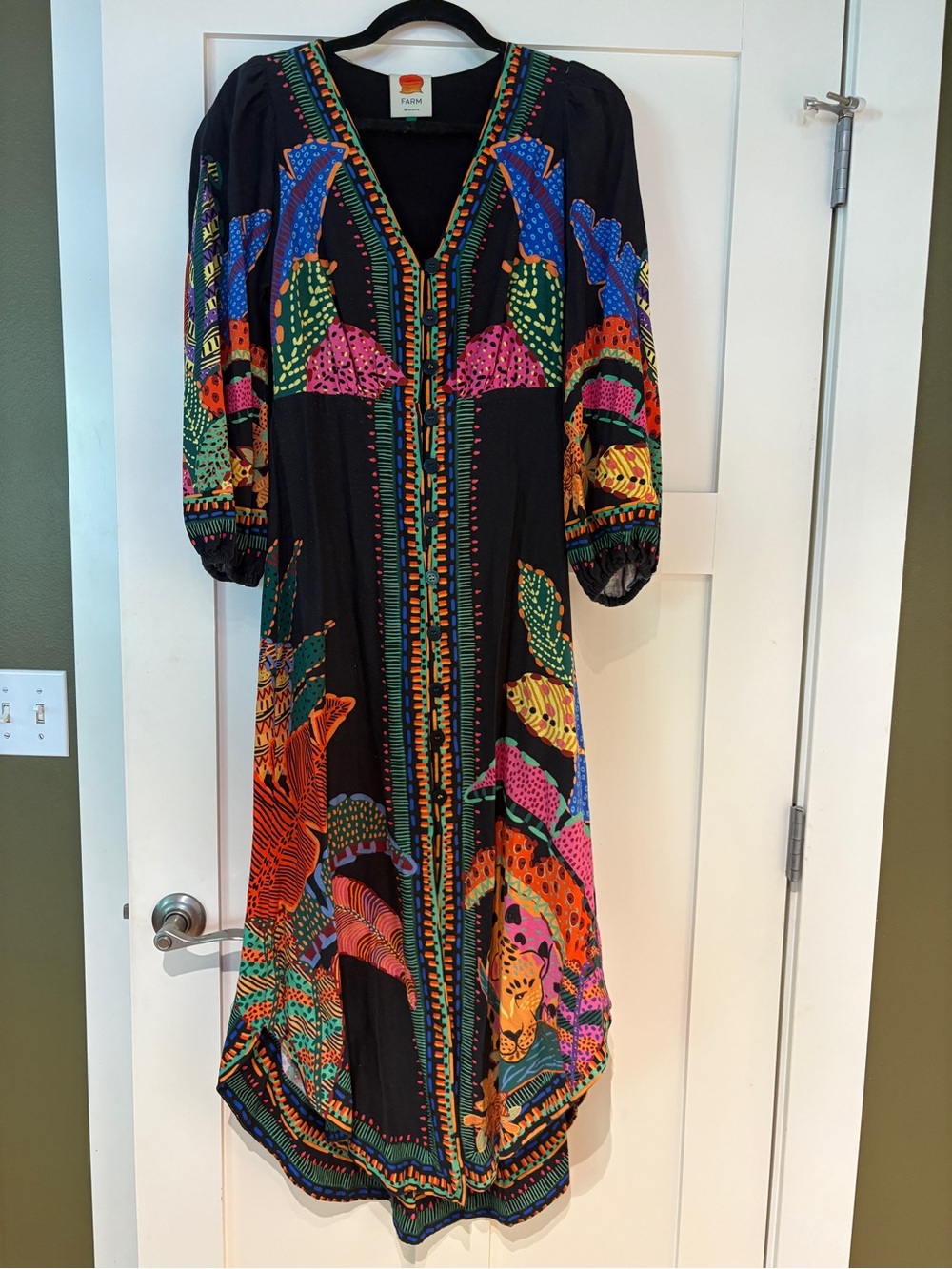 FARM Rio Cool Leopards black midi dress LIKE NEW